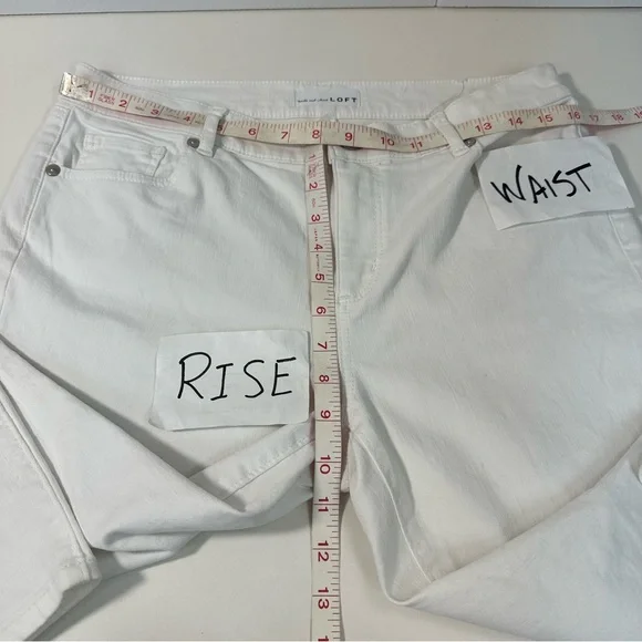 Loft Modern High Waist Skinny Ankle Jeans Womens 30/10 White Stretch Summer NWOT - Picture 7 of 11